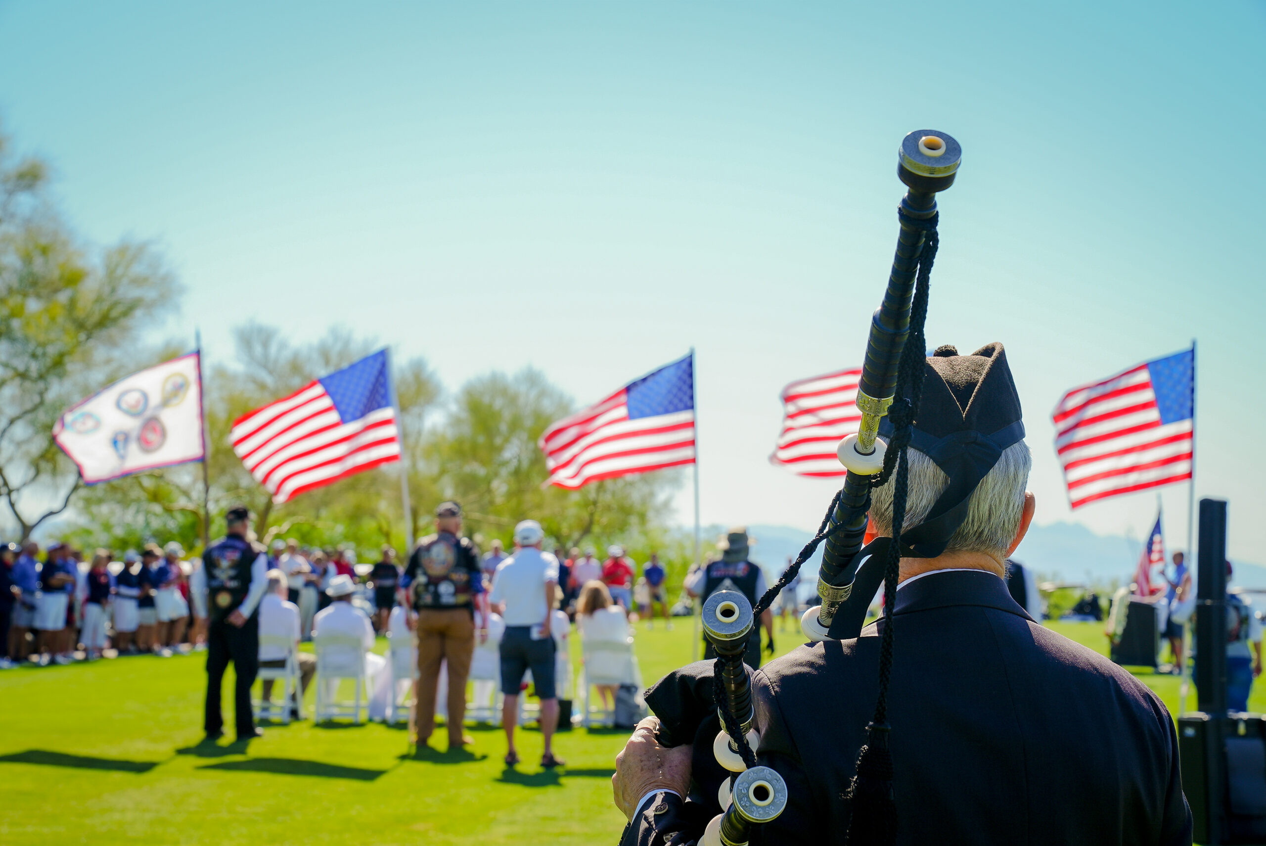 The Opening Ceremony is a tradition at Tee It Up for the Troops events that pays tribute to American heroes who have, and continue to, put their lives at risk on the frontline.