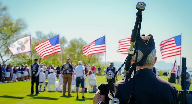 The Opening Ceremony is a tradition at Tee It Up for the Troops events that pays tribute to American heroes who have, and continue to, put their lives at risk on the frontline.