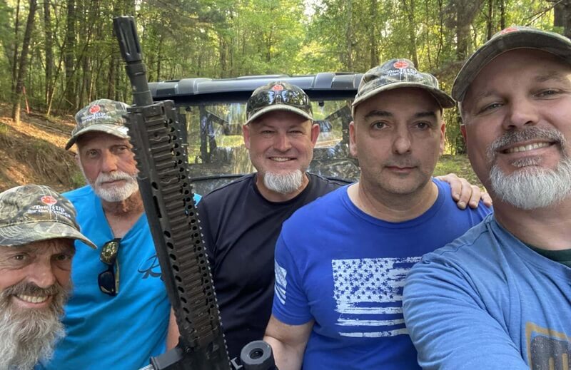 five Marine veterans having their reunion